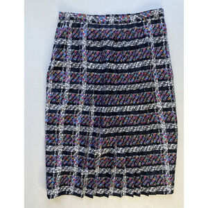 Vintage Skirt Womens Size 8 Julie Francis Pleated Midi 100% Silk Office Career